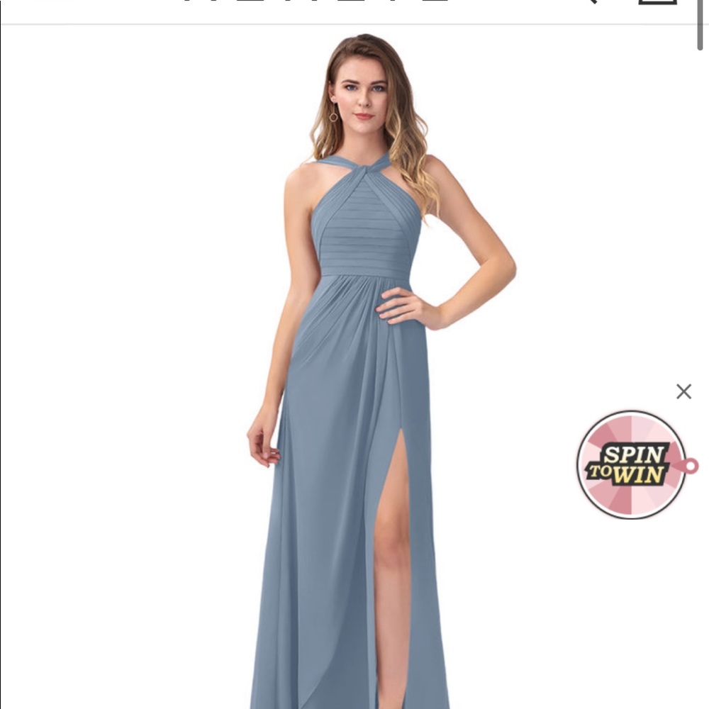 AZAZIE MELLIE DRESS IN DUSTY BLUE SIZE 8